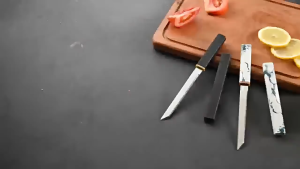 M390 High Hardness Vacuum Quenched Forged Steel Blade Rust Resistant and Wear-Resistant Kitchen Knife Marble Pattern Portable Cutting Tool Precision Cutting Outdoor Tool