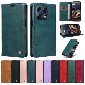 szhaiyu | Leather Wallet Magnetic Flip Case for Motorola Moto Edge 60 70 X70 Air G86 G56 G06 G67 Pro Fusion Power Lychee Grain Card Hoder