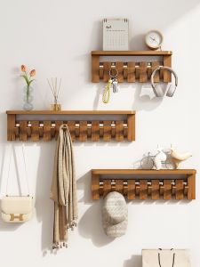 Modern Minimalist Piano Key Wall Mounted Clothes Hanger Bedroom Entrance Hall Coat Rack Space Saving Wooden Craft Artistic Pattern