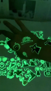 10แผ่น สติ๊กเกอร์ ฮาโลวีน  กันน้ำ เรืองแสง แทททูรอยสักฮาโลวีน เด็ก รุ่นใหม่ แทททูฮาโลวีน พร้อมส่งกทม