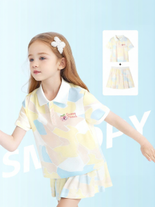 Snoopy | Đồ Thể Thao Nhanh Khô Cho Bé Gái Chất Liệu Lụa Băng