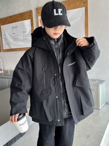 Childrens Winter Clothes Big Boy down Jacket Winter Cotton Padded Thick Jacket Three-in-One Removable Jacket Boys