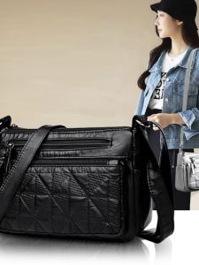 Casual Large Capacity Soft Leather Crossbody Bag for Women Single Shoulder Shopping Bag Versatile Mom Bag Fashion Trend Spring 2025