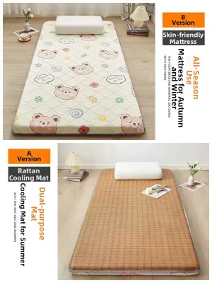 Floor Sleeping Mattress Soft Medium Hardness Foldable Student Suitable Floor Bed Directly Place on Ground Bed Mat Polyester Fiber