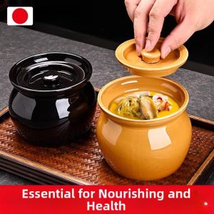 Nồi Súp Thố Sứ Chống Nhiệt Có Nắp Dùng Riêng