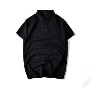 New Summer Mens Polo Shirt Short Sleeve Casual Silk-Like Cotton Seamless Heat-Resistant Business Casual Fashion City Style