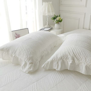 Áo Chăn Gối Cotton Trắng Phong Cách Công Chúa Viền Ren Khâu Cotton Lót Bên Trong 48*74cm Chất Liệu Cotton Nguyên Chất Dùng Cho Một Người