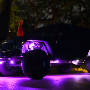 Car RGB LED Rock Lights Waterproof Aluminum Multicolor Underglow Ambient Light Kit with APP Remote Control For Off