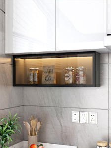 ไม่มีเจาะห้องครัวติดผนังบางชั้นวางของสำหรับเครื่องเทศสร้างสรรค์ไม้แขวนตู้สำหรับห้องครัว