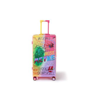 Durable Graffiti Luggage Large Capacity Pull Rod Travel Suitcase 30 Inch Robust Multi-Functional Fashionable Trendy Bag