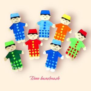 angpau karakter atau amplop lebaran bisa dijadikan boneka jari bahan flanel Rine handmade