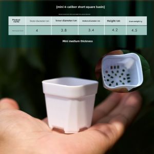 Extra Thick Succulent Flower Pot Plastic Short White Square Mini Extra Large Multi-Specification Seedling Precision Control Balcony Party Planting Flower Pot