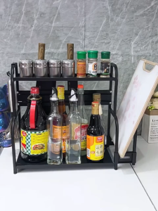 Rak Bumbu Dapur Stainless Steel Rak Bumbu Dapur Estetik Rak Botol Bumbu Rak Penyimpanan Bumbu Dapur Rak Bumbu 2-3 Susun