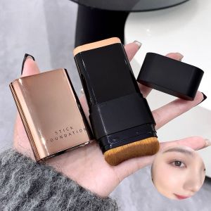 Matte Foundation Stick Oil-Control Base Makeup Long-Wearing Sweat-Proof Concealer Oily Skin Humid Weather Base Makeup with Brush