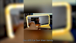 ✅พร้อมส่ง🔥กระจกแต่งหน้ารถยนต์ LED ปรับแสง 3 ระดับ พร้อมแผ่นบังแดดและหน้าจอสัมผัส กระจก HD สำหรับแต่งหน้าในรถ