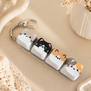 Mèo Dễ Thương Nút Thư Giãn Keycap Kawaii 4 Phím Bàn Phím Fidget Đồ Chơi Di Động Móc Khóa Túi Thời Trang Quyến Rũ Cho Bạn Bè Quà Tặng