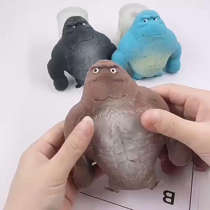 Figurine De Gorille Anti Stress, Gorilla Stress Toy, Squishy Monkey Toy Jouet Gorille Anti Anxiete Avec Petrissage De Banane Amz B