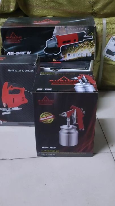 TERMURAH!! Spray Gun Spet Alat Semprot Cat Angin Kompresor Tabung bawah F75S 750Cc Titanium Sprayer