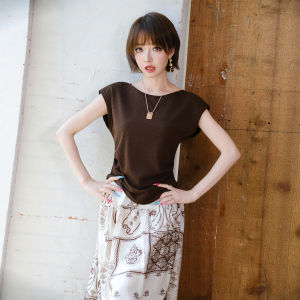 MIUCO | Bộ Đầm In Họa Tiết Vintage Tshirt Tay Ngắn Eo Cinched