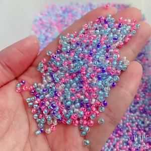 Cemerlang 2/3/4mm Manik Biji Kaca Telus Tulen Buatan tangan diy Manik Longgar Aksesori Barang Kemas Seragam Ada Stok