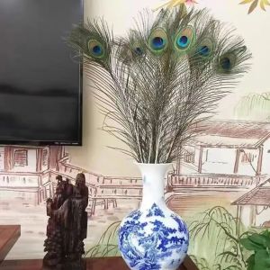 10PCS/SET 25-30CM High Quality Beautiful Big Peacock Eyes Feather Decorations Home Bedroom Living Room Wedding Festival Party DIY Gift Vase Crafts
