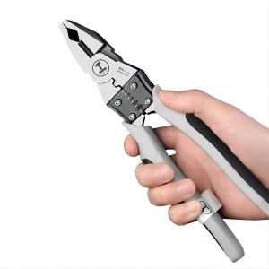 คีมอเนกประสงค์ 9 นิ้ว หนา แตกหักยาก ดีไซน์ญี่ปุ่น สำหรับช่าง ครบทุกฟังก์ชั่น คีมตัดสายไฟ คีมย้ำหางปลา คีมปอกสายไฟ ทำจาก เ คีมปากจระเข้ CR-V
