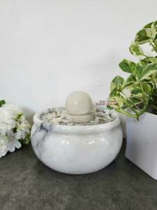 ชุดหินมงคล กะทัดรัดตั้งโต๊ะ (สีขาวลายหินอ่อนแท้)