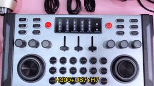 Siborie【COD】H300+U87+H7 Paket Lengkap Set Bluetooth Sound Card Mikrofon Headset Satu set dudukan lengkap gratis Pengiriman cepat