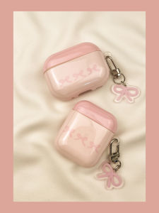 Pink Butterfly Knot AirPods Protection Case Wireless Bluetooth Earphone Shell for  pro Generation 2 3 4 And 5