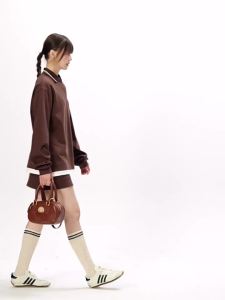 Turn Signal | Fashionable Sporty Polo Neck Sweatshirt and Skirt Set