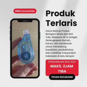 DELI Tipe X Tip Ex Kertas Roll 6m Bentuk Kapsul Nyaman Digenggam Transparent Correction Tape EH08-BX
