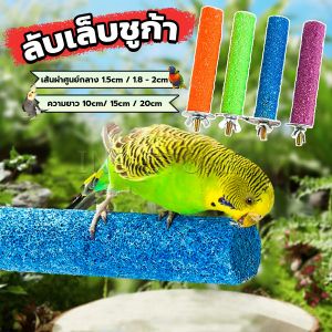 INS ก้านไม้ของเล่นสําหรับนกแก้ว คอนลับเล็บ จัดส่งแบบสุ่มหลายสี ราคาต่อ 1 ชิ้น Wooden Bird Perch