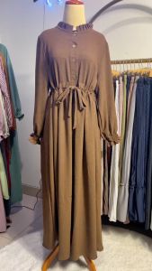 Haseena Gamis Ameera Raindrop Serut Pinggang | Dress Wanita Polos Busui Friendly