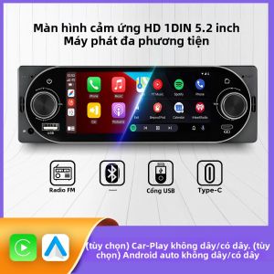 Máy Nghe Nhạc Đa Phương Tiện Ô Tô MEKEDE 1 DIN 5.2" HD Với Android Auto CarPlay Không Dây BT USB FM - Máy Nghe Nhạc MP5 Đa Năng Cho Ô Tô