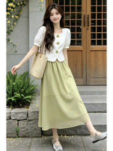 Gentle Elegant Trendy Blouse and Skirt Two-Piece