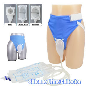 Men Silicone Urine Collector for the Elderly Silicone Urine Bag with Leak Proof Connector Drainage Bag for Patient