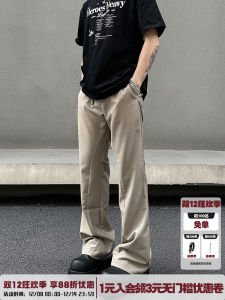 BLAEXIT American Vibe Mens Summer Straight Leg Casual Pants Drapey Micro Flared Trousers Clean Fit Long Pants Fashion Brand