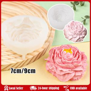 3D Peony Candle Silicone Mold DIY Relief Flower Soap Resin Plaster Mould Home Decor Chocolate Cake Ice Baking Making Tool Gifts Emulation 3D Petal Peony Candle Silicone Molds Rose Flower Hand Soap Making Romantic Wedding Cake Decor DIY Plant Chocolate