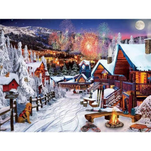BILIBILI | Paint By Number Snow House Drawing on Canvas Winter Scenery Diy Pictures By Numbers Kits Handpainted Home Decor