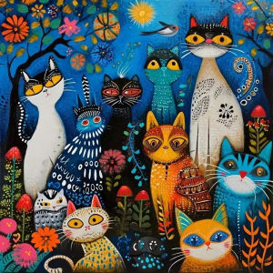 Jigsaw Puzzle 500 1024pcs Colorful Cat Animal Scene For Adults Home Decoration Art Kit Relaxing Gift Brain Teaser