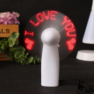 Portable Led Light Fan Love Font Confession Gift Cooling Fan Handheld Mini Flash Word Power Message Advertising Souvenir