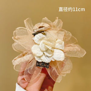 กิ๊บติดผมดอกกุหลาบแห้งสไตล์ใหม่ ทรงครึ่งหัว สำหรับผู้หญิง ทรงสัมผัสหรูหรา คลิปหนังสัตว์ คลิปผมสีฟ้า