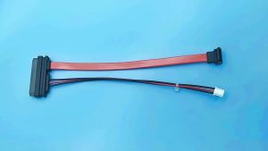 [NC]2-in-1 7Pin SATA DATA + 2.0mm 4Pin Power Combo 7+15 Pin 22P SATA Conjoint CD/DVD HD Hard Disk Cable 20/40cm[NC]