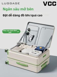 VCC | Side Opening Leather Travel Luggage 20 Inches
