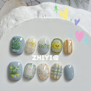 Nghệ Thuật Làm Móng Tay Họa Tiết Hoa Dễ Thương Thủ Công Pure Garden Cat Catwear Nail Art Decorations Nails False Nails