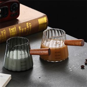1/2pack Espresso Shot Glass with Handle 6OZ/180ml Espresso Cup with Single V-shaped Mouth Measuring Cup for Milk Tea Coffee Bar
