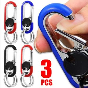 Móc Khóa Nhẫn đôi mới Móc khóa kim loại cho nam thắt lưng Carabiner móc móc treo chìa khóa cổ điển thời trang cặp đôi leo núi Cắm Trại Ngoài Trời Dụng cụ treo móc khóa chống thất lạc