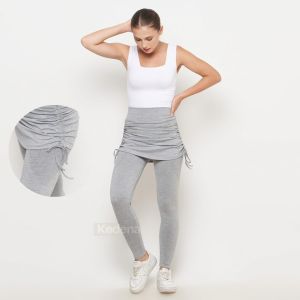 Leging Rok Serut Hight Waist/Leging Rok Polos/Leging Rok Serut Wanita