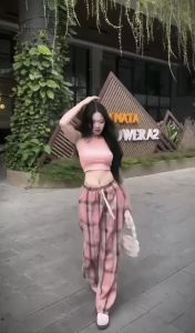 Quần Xuông Ống Rộng Kẻ Ô Nhiều Màu Mẫu Mới HOTTREND T50D