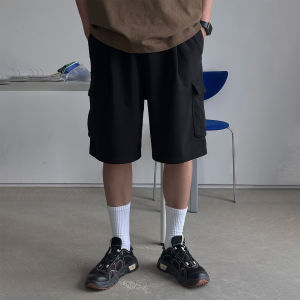 DAVID&ME | Cargo Style Large Pocket Mens Shorts Drawstring Elastic Waist
